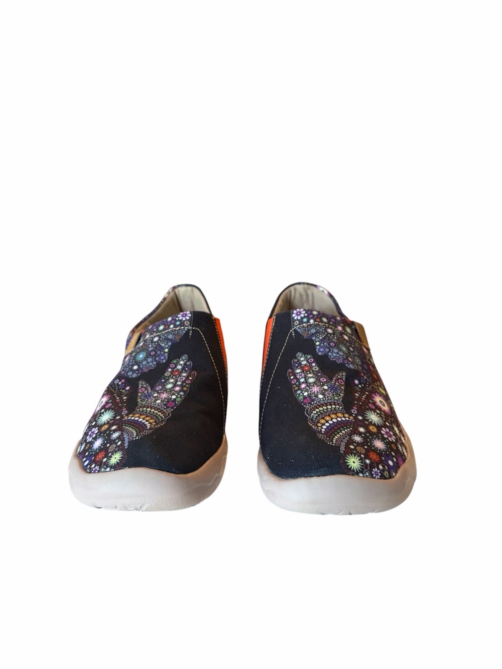 UIN Toledo I "Pray for Goodness" Painted Art Canvas Slip-On Loafers - Women's 9